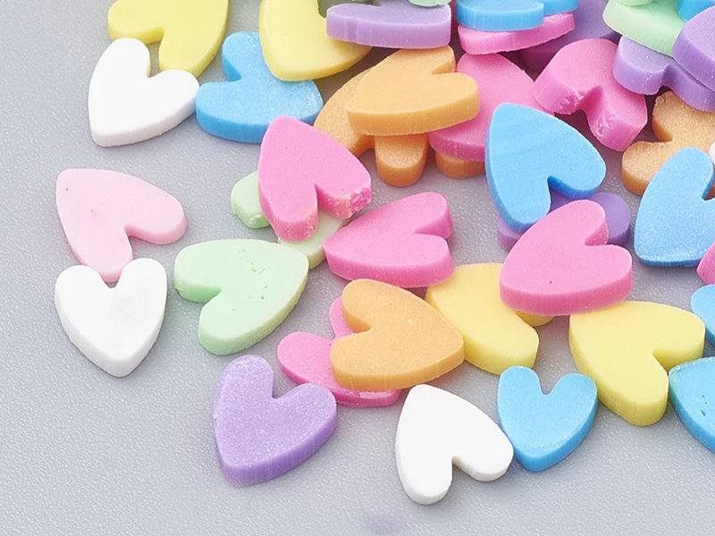 Confettis en pâte polymère - coeurs pastel  - 10 grammes - Image 8