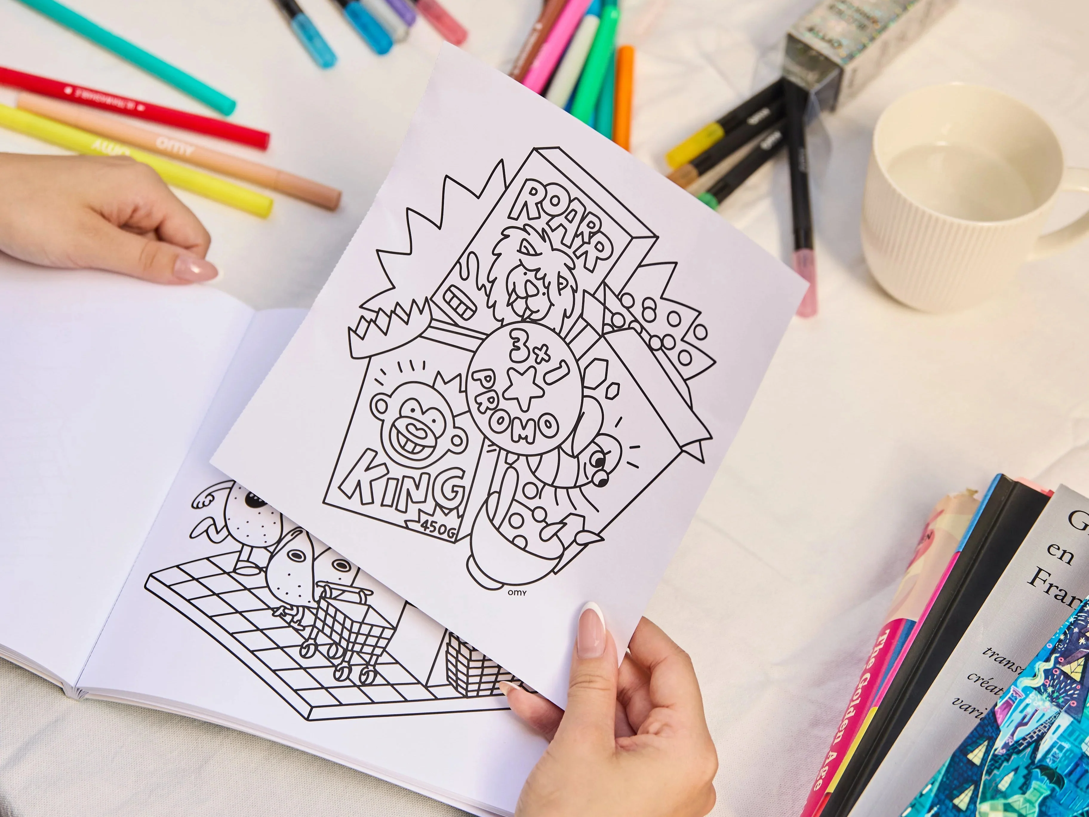 Cahier de coloriage Cozy Art - Supermarket - OMY - Image 4