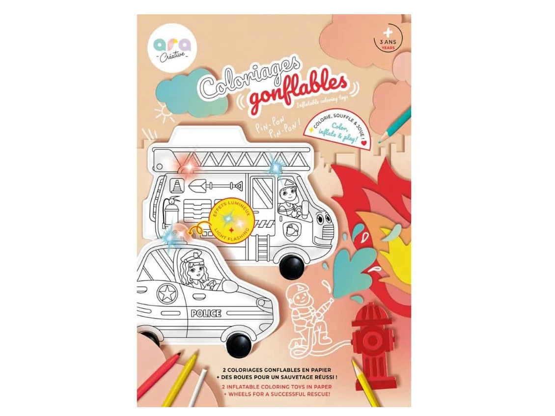 Coloriages gonflables - Police et pompier - Ara Créative