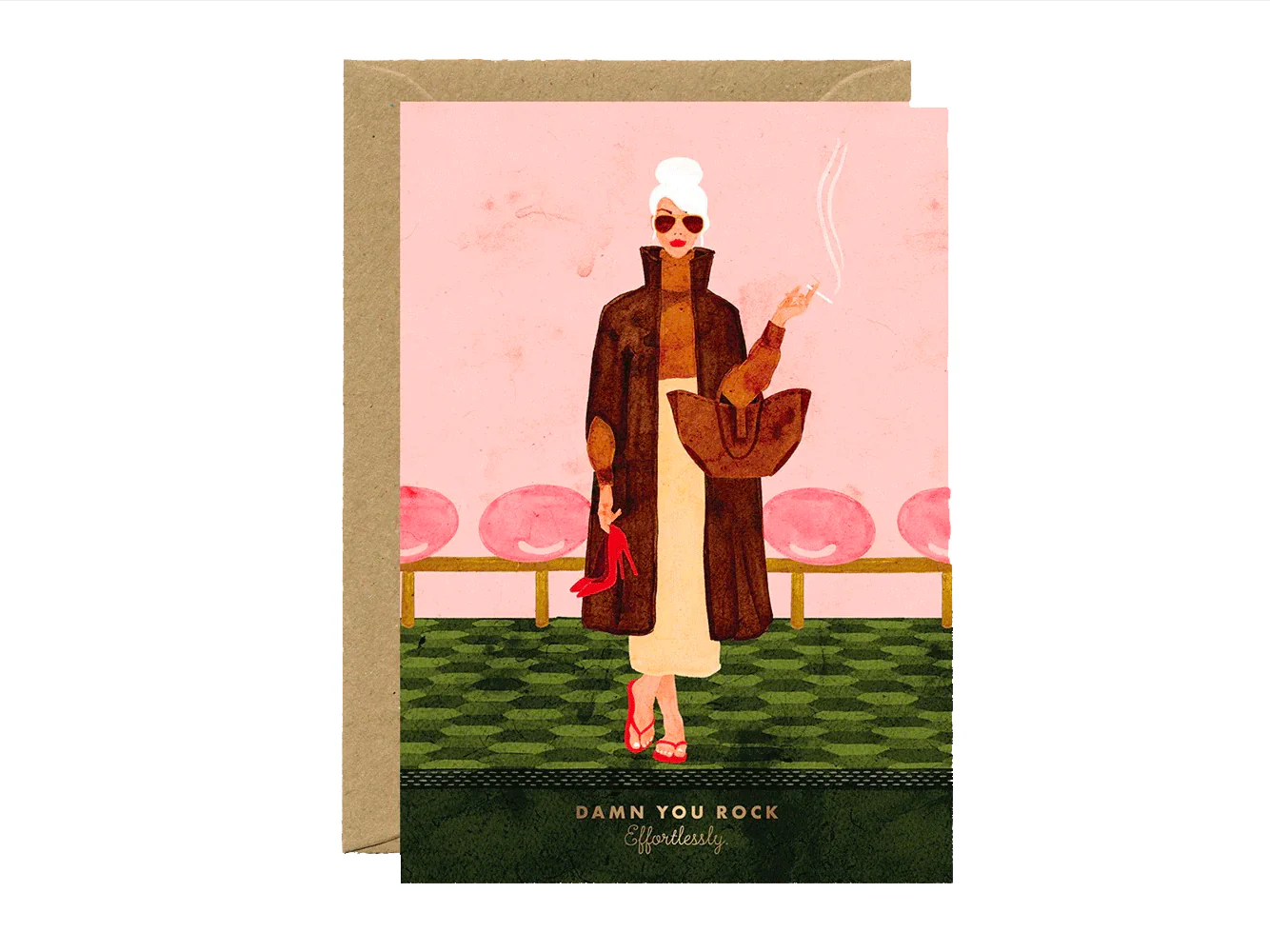 Carte de voeux Damn You Rock illustrée avec dorure - ATWS