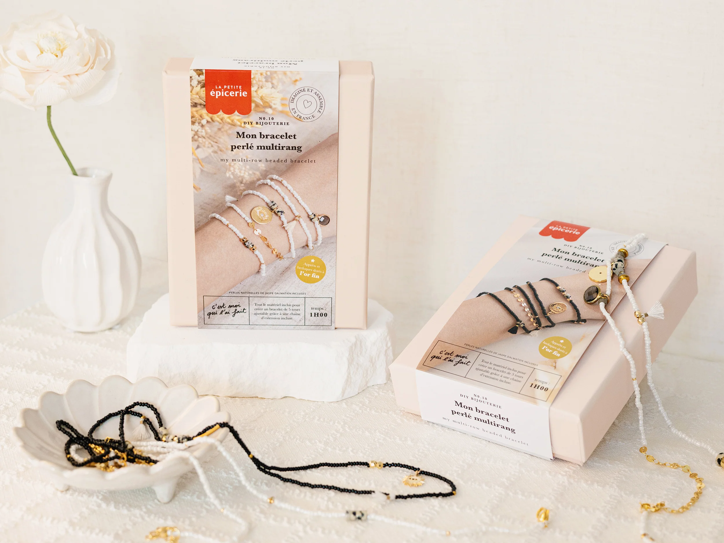 Kit DIY Bijouterie - Mon bracelet perlé multirang - Blanc - Image 3
