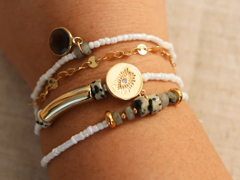 Kit DIY Bijouterie - Mon bracelet perlé multirang - Blanc - Image 4
