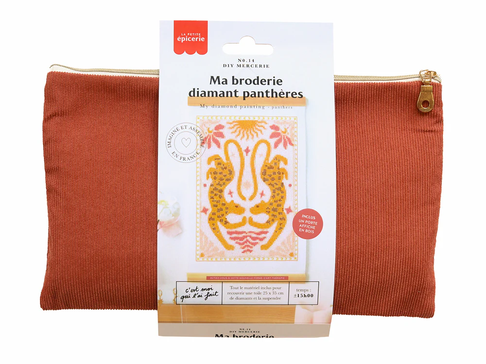 Kit DIY HOME DÉCO - Ma broderie Diamond Painting - Panthères