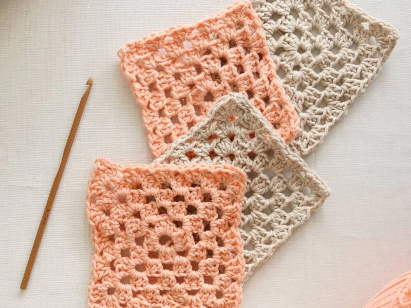 Kit DIY Mercerie - Mon sac en granny squares - Pêche - Image 5