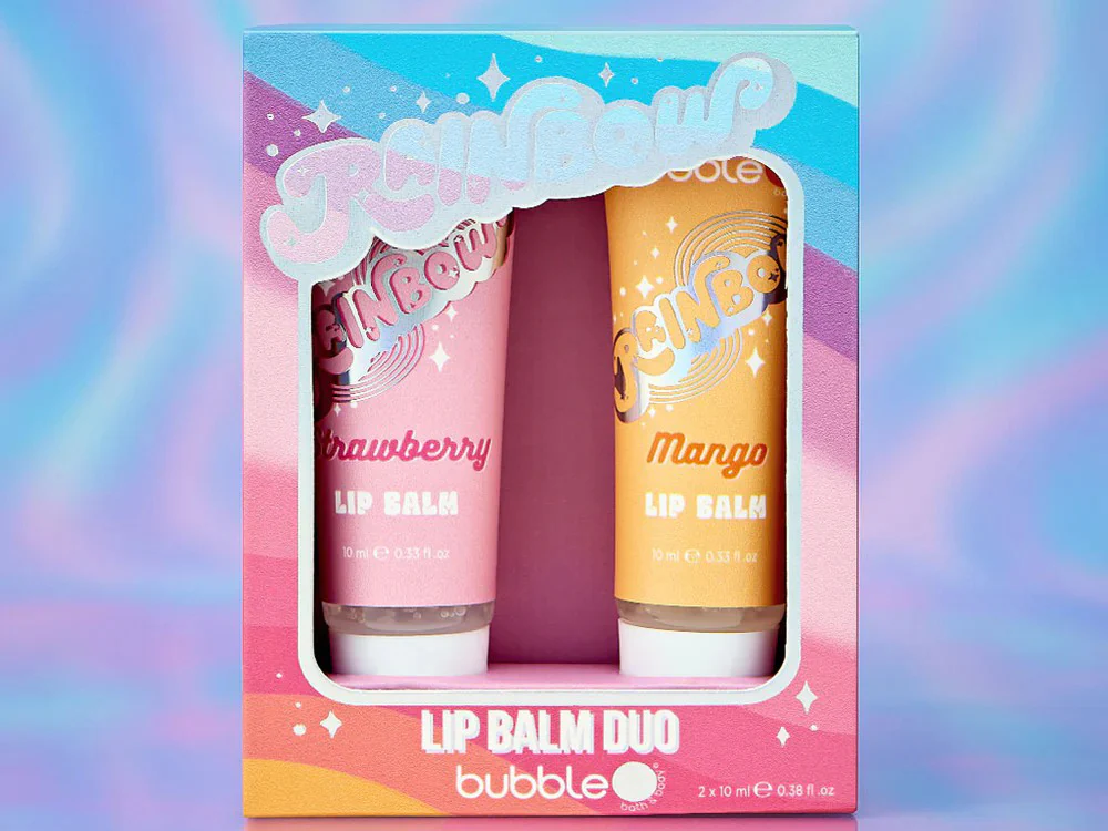 Duo de baumes à lèvres arc-en-ciel - Fraise & Mangue (2 x 10 ml) - Bubble T - Image 3