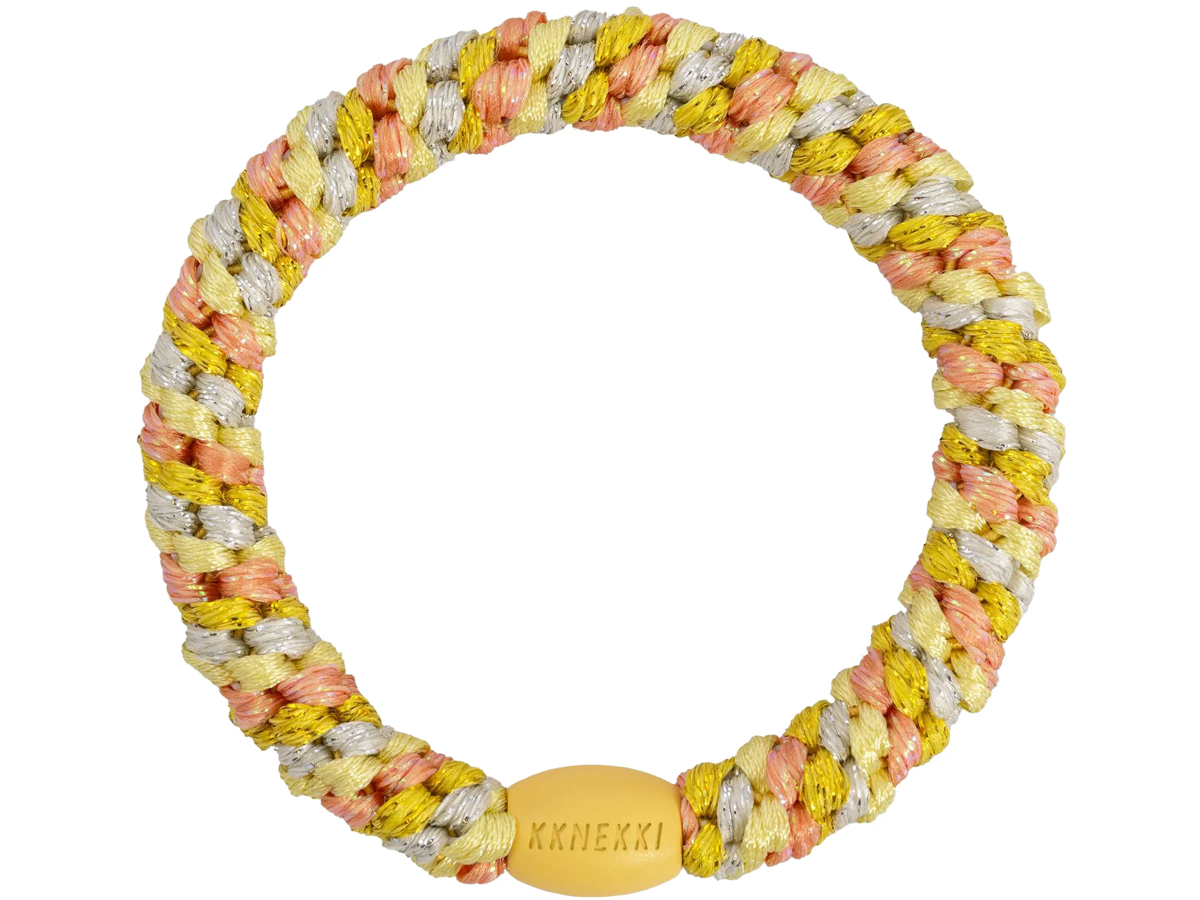 Élastique cheveux Mix jaune & pêche pailleté - Kknekki