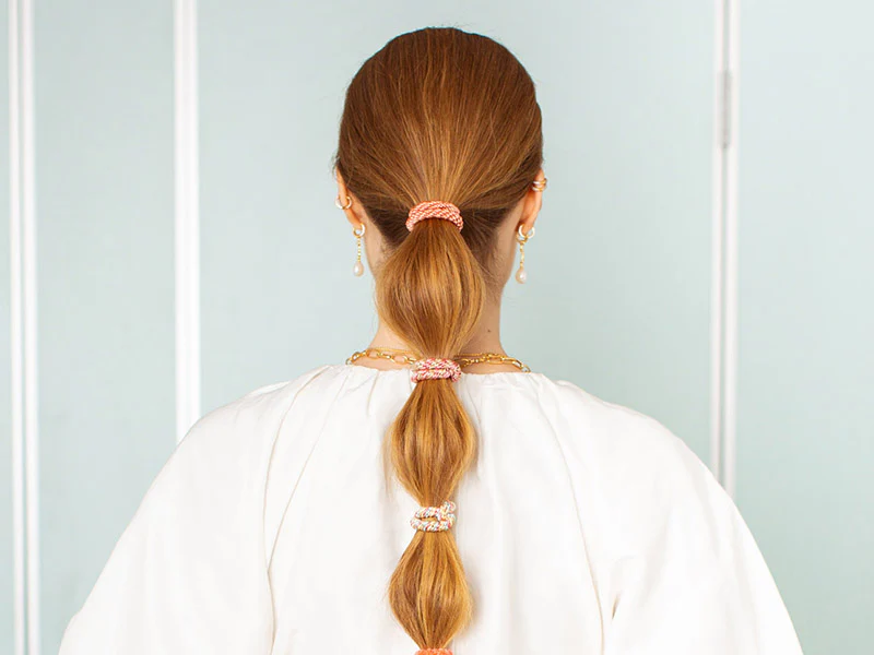 Elastique cheveux Orange fluo & Glitter Slim - Kknekki - Image 8
