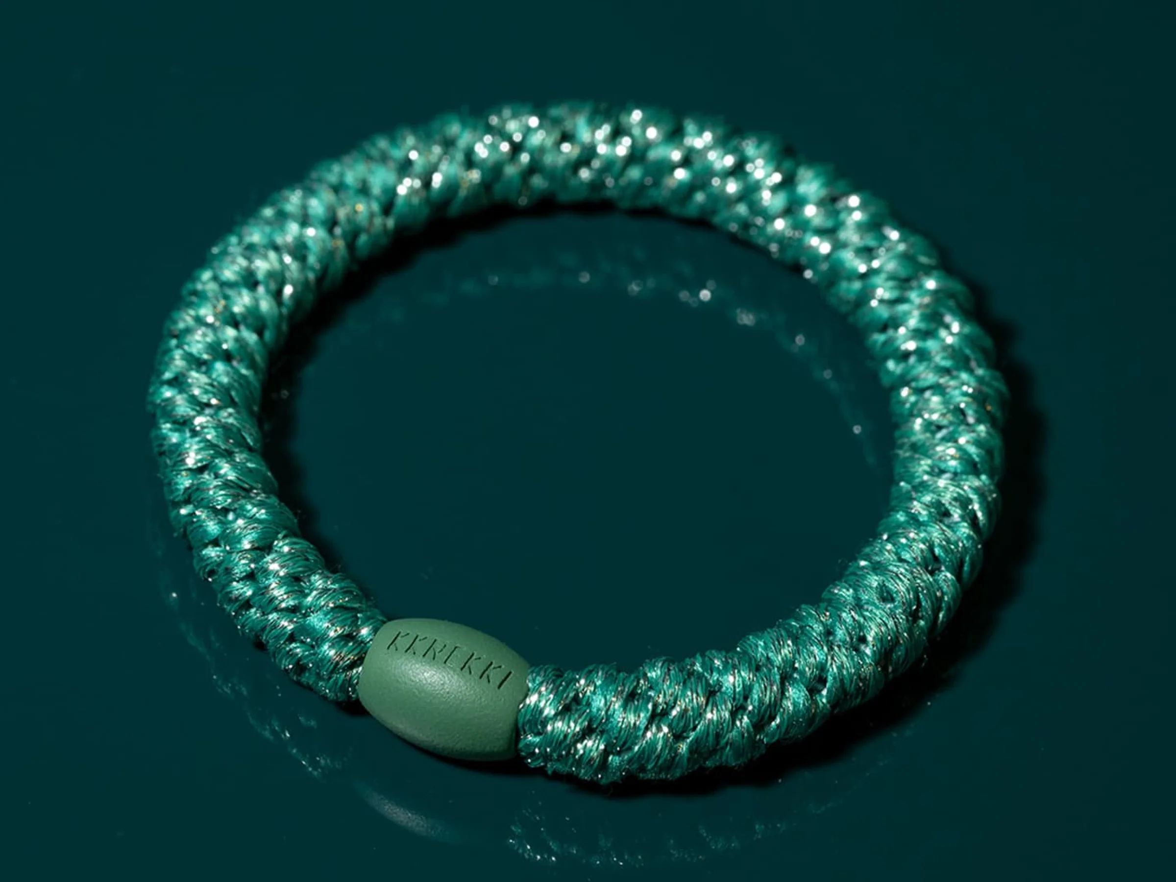 Élastique cheveux Bleu turc pailleté - Kknekki - Image 3