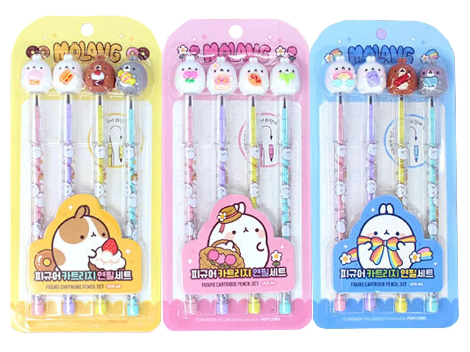 Lot de 4 crayons Ă cartouche Molang Figure