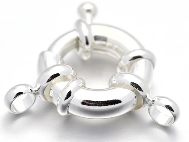 Fermoir à anneau à ressort - 13 x 5 mm - flash argent 925