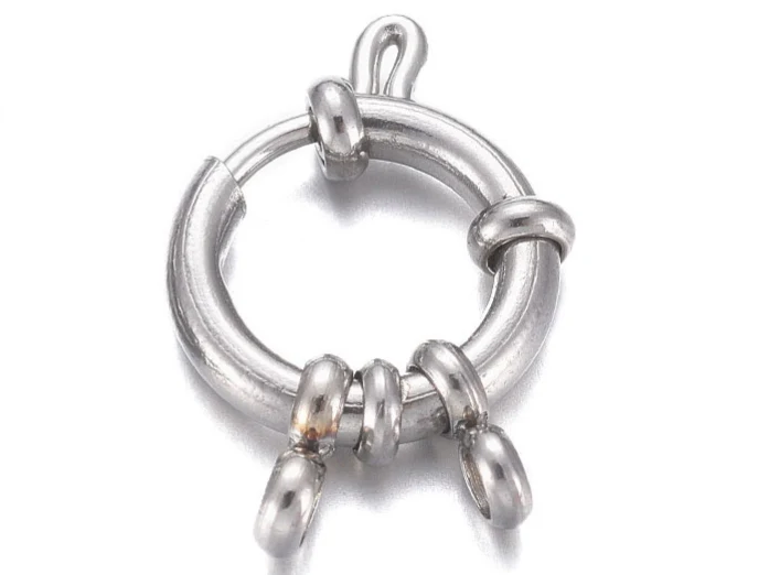 Fermoir à anneau à ressort en acier inoxydable 304 - 23 x 14 mm
