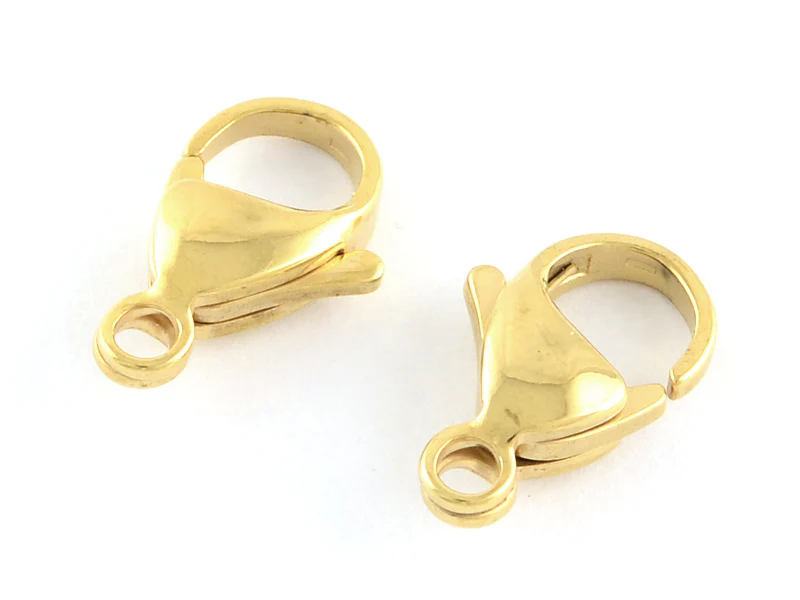 Fermoir mousqueton 11mm - doré à l'or fin - Image 2
