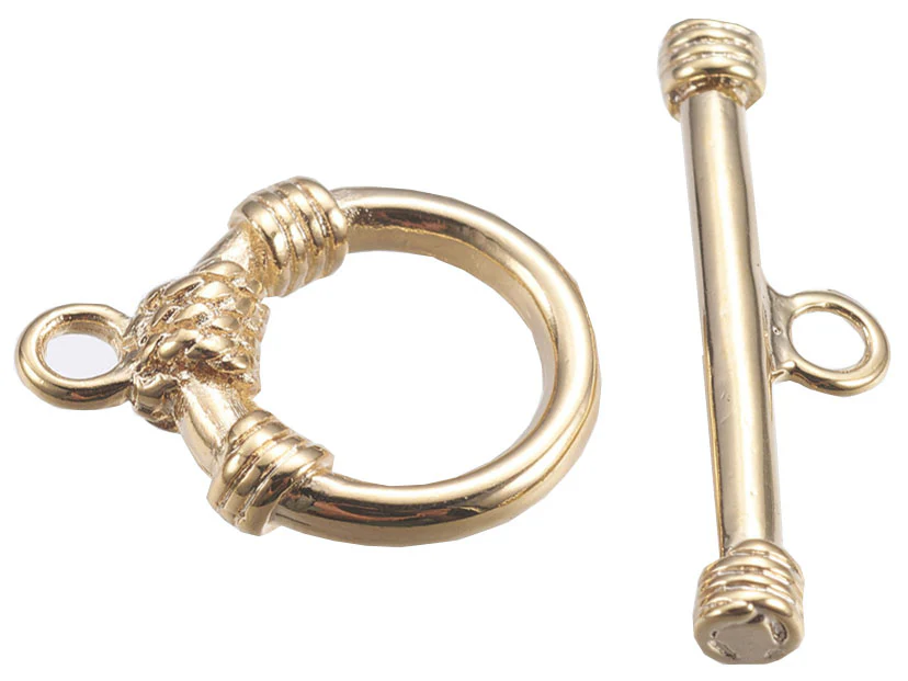Fermoir toogle - 14,5 x 11 x 3 mm -  doré à l'or fin 18K