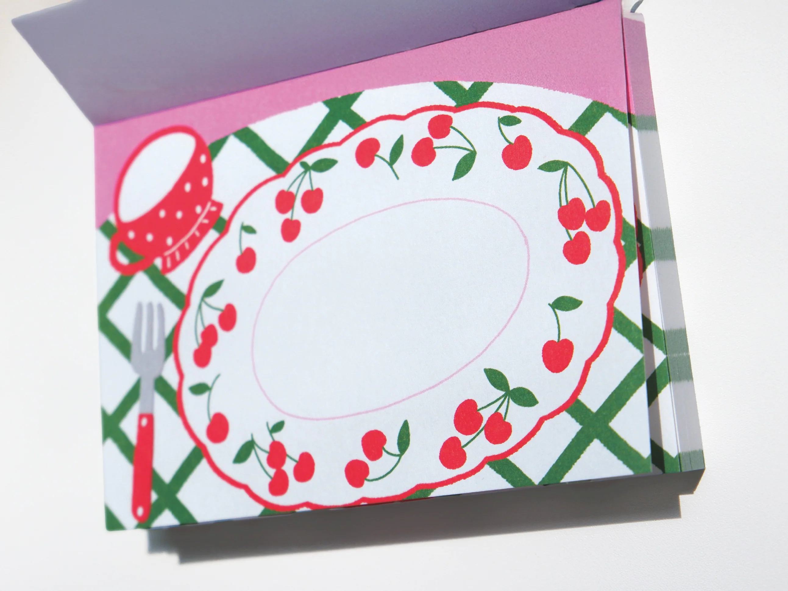 Mini bloc memo assiettes cerises - Fruit fries Design Lab - Image 10