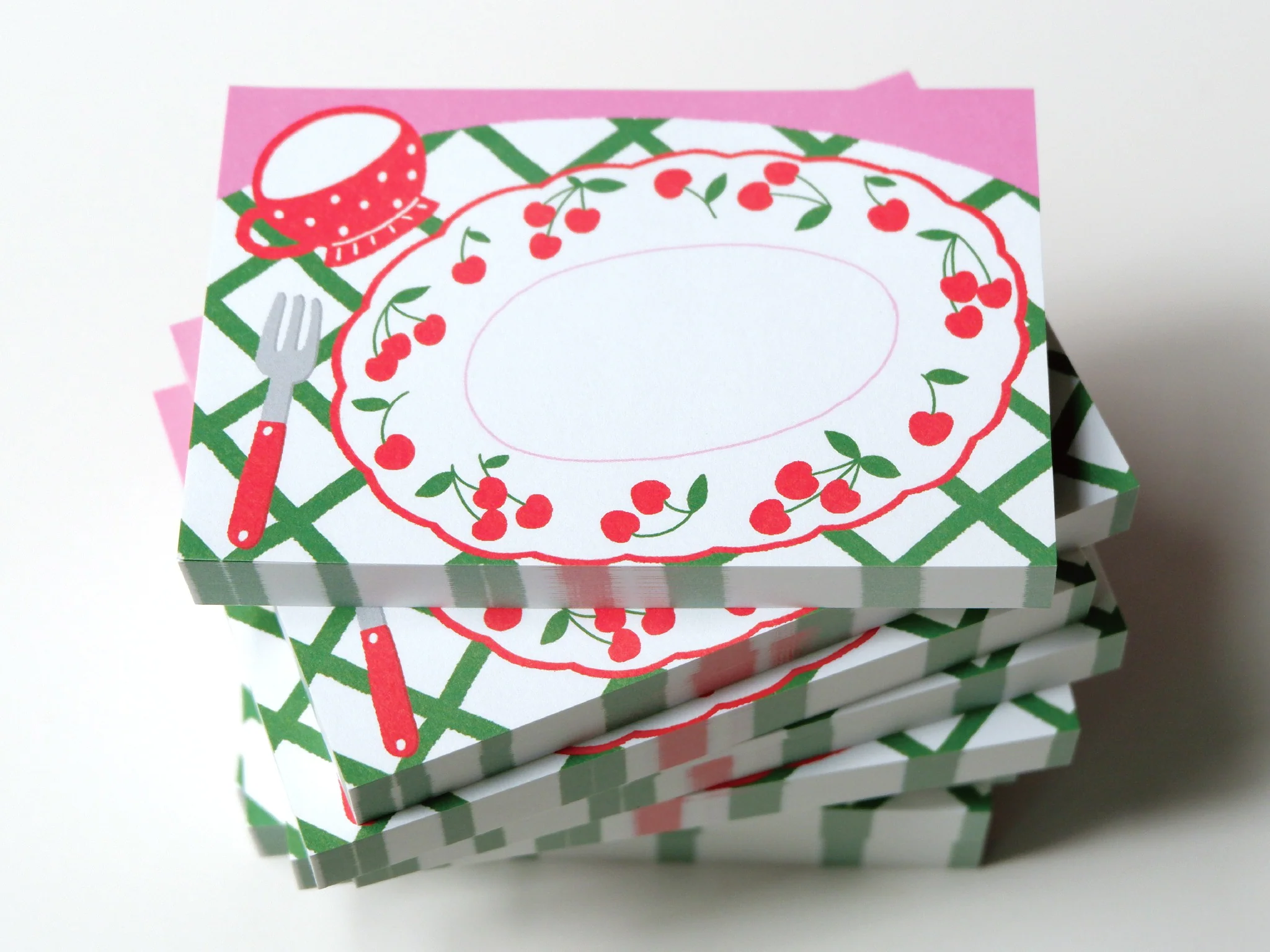 Mini bloc memo assiettes cerises - Fruit fries Design Lab - Image 9