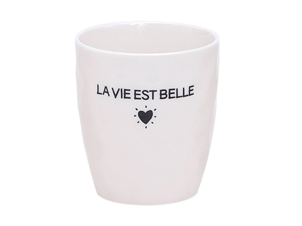 Gobelet message coeur noir - La vie est belle - Opjet