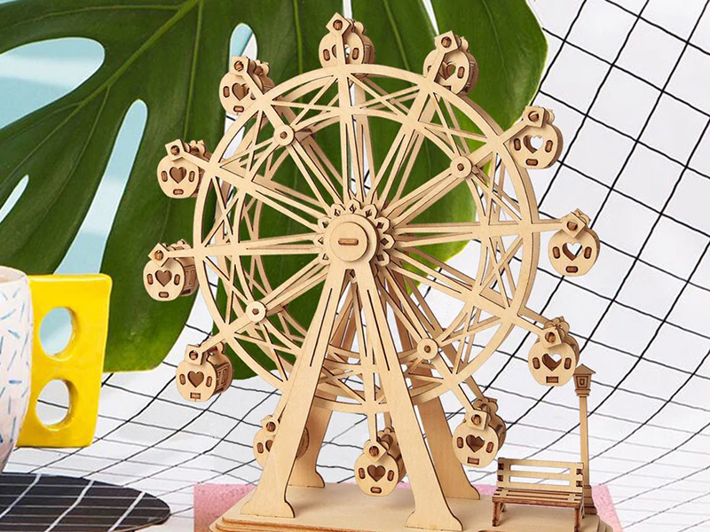 Grande roue en bois à assembler - Image 3