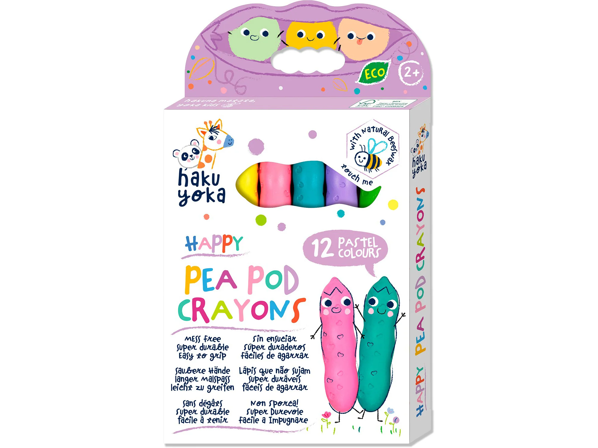 12 crayons pastel Happy Pea Pod - Haku Yoka