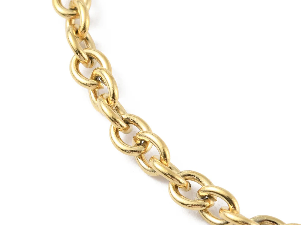 Bracelet chaîne câble 16,5 cm - acier inoxydable 304 doré à l’or fin - Image 2