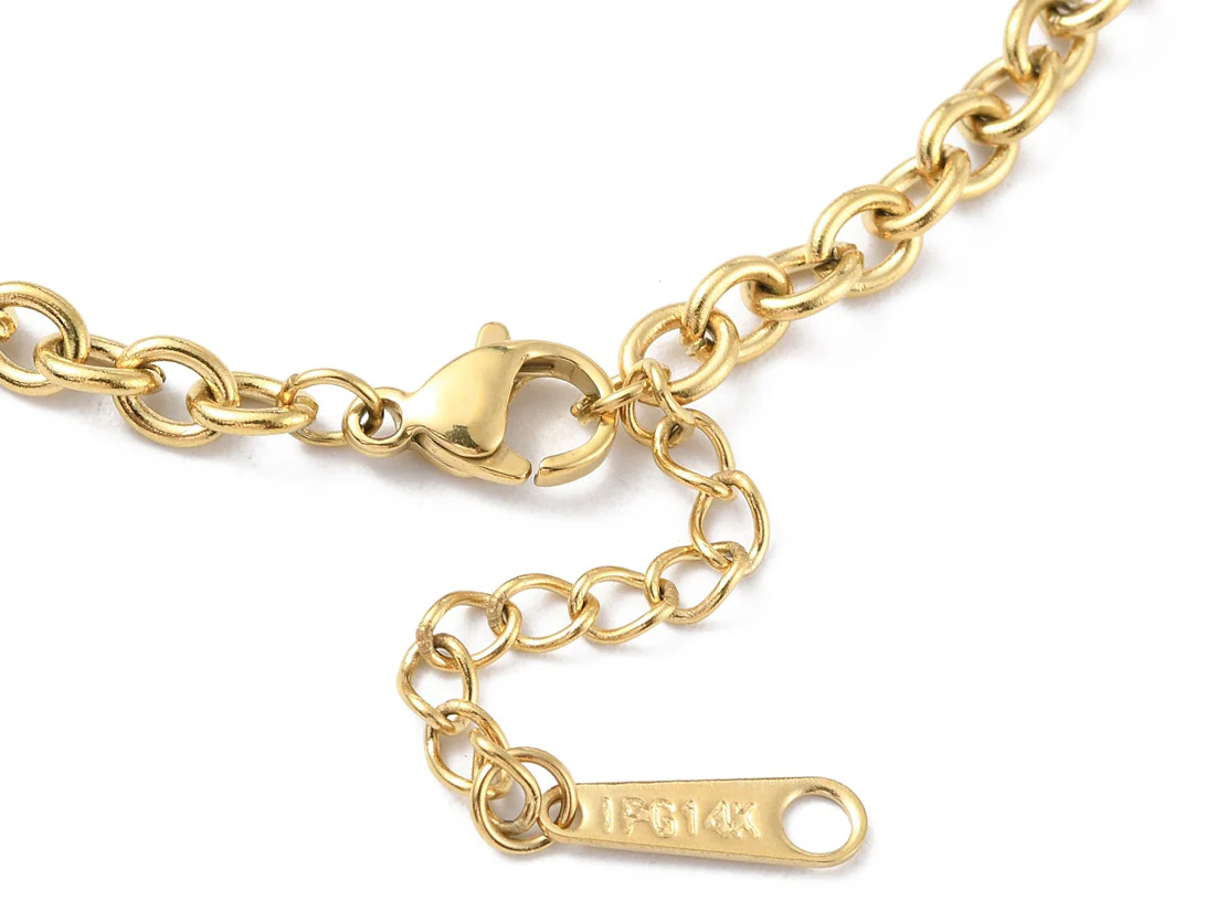 Bracelet chaîne câble 16,5 cm - acier inoxydable 304 doré à l’or fin - Image 3