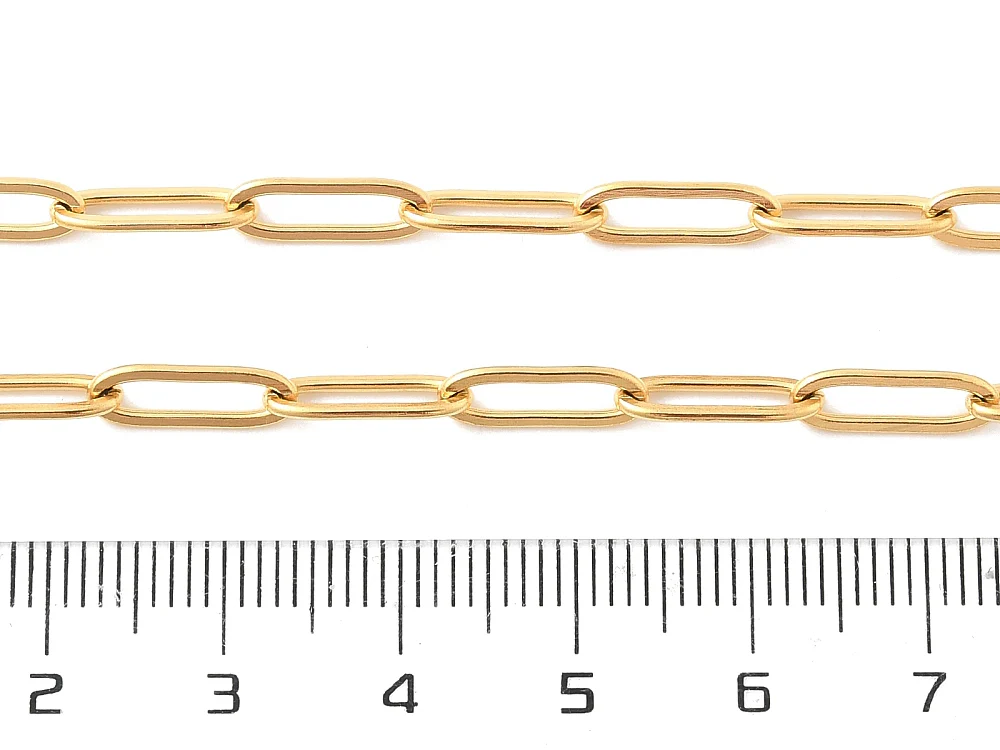 Collier chaîne trombone 41,5 cm - acier inoxydable 304 doré à l’or fin - Image 5