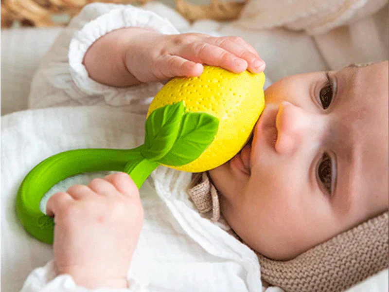 Jouet de dentition Hochet bébé Lemon le Citron- Oli&Carol - Image 3