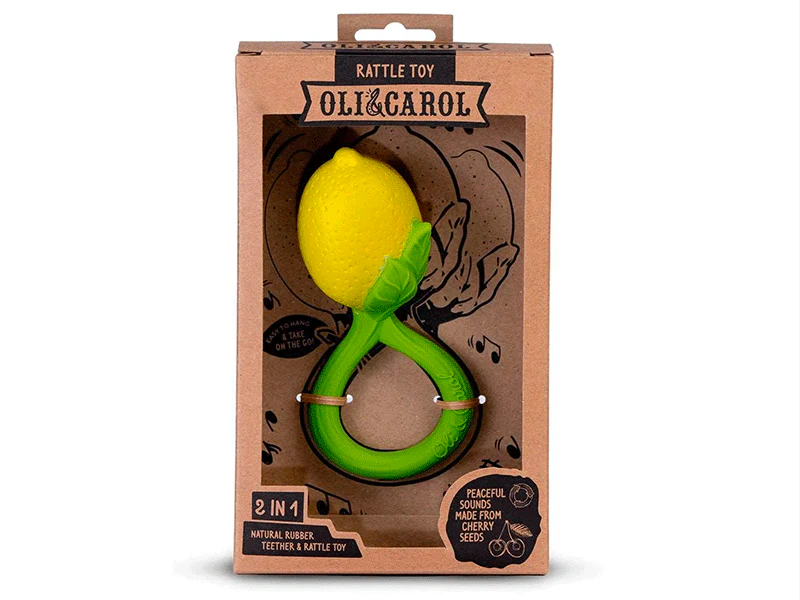 Jouet de dentition Hochet bébé Lemon le Citron- Oli&Carol - Image 4