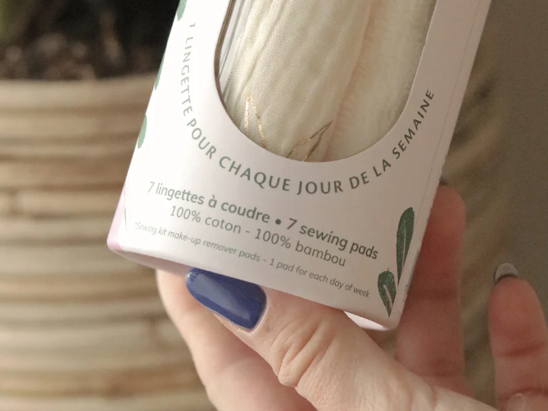 Kit couture - 7 lingettes démaquillantes à coudre - Ecru/Or - Image 7