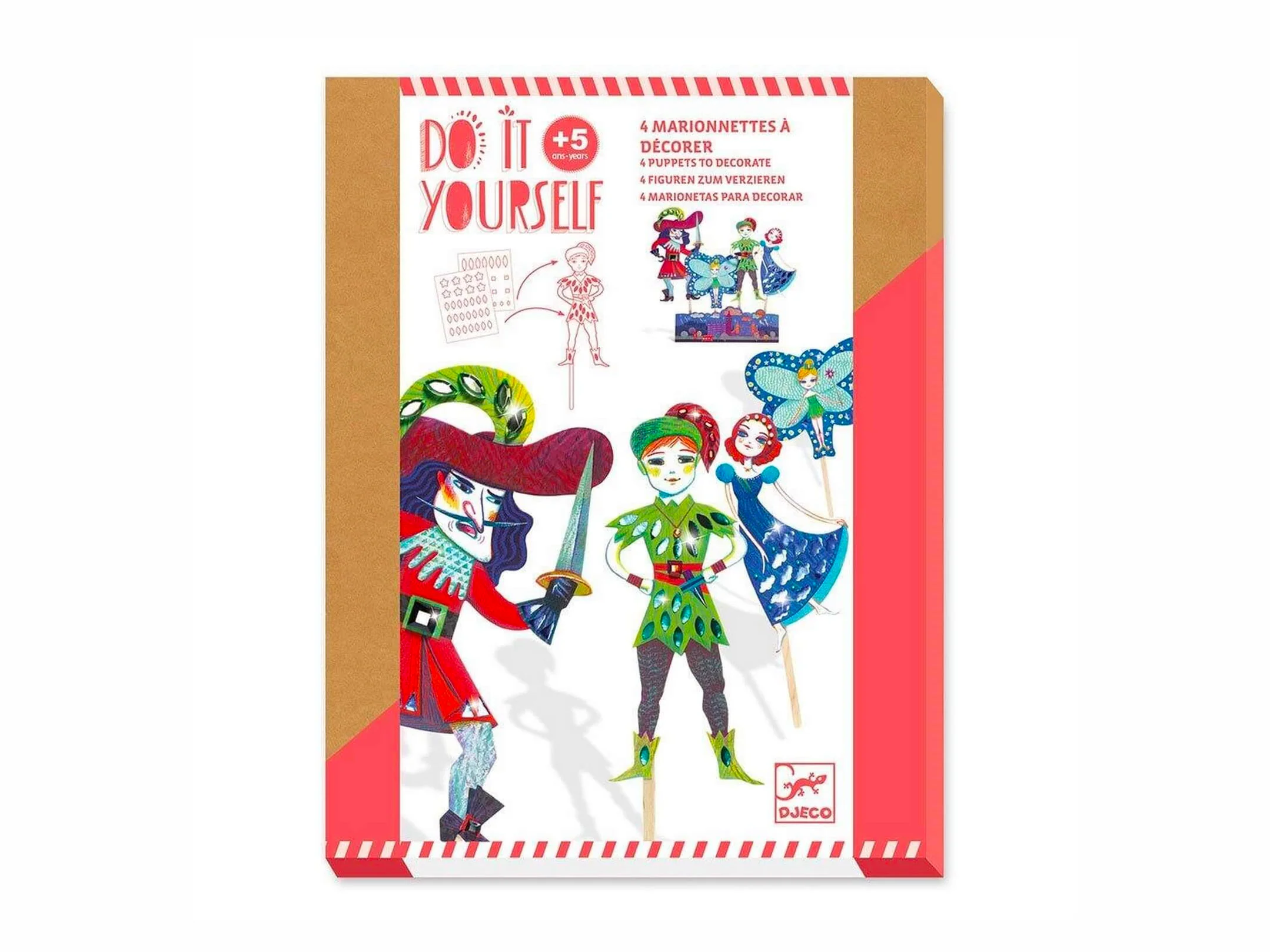 Kit créatif 4 marionnettes Peter Pan - Djeco
