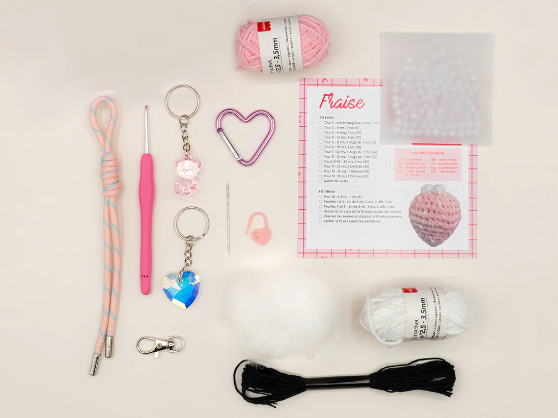 Kit crochet pour débutant - bag charms - Glam pink - Image 5