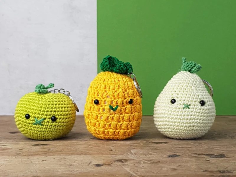 Kit crochet - Pendentif sac / porte clé - Ananas - Image 5