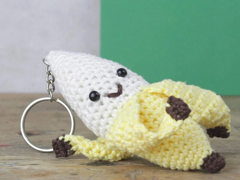 Kit crochet - Pendentif sac / porte clé - Banane - Image 5