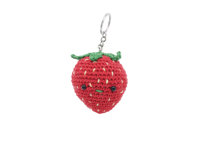 Kit crochet - Pendentif sac / porte clé - Fraise