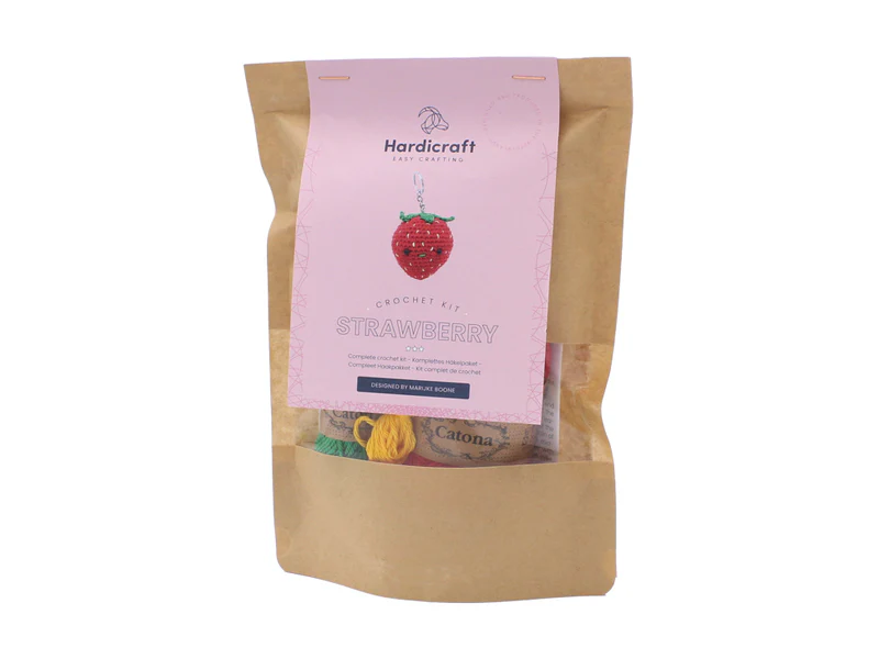 Kit crochet - Pendentif sac / porte clé - Fraise - Image 2