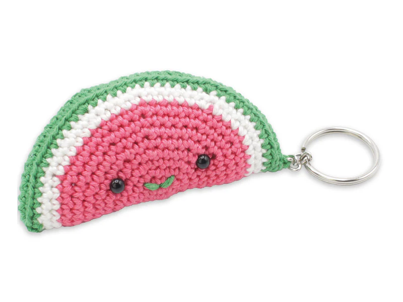 Kit crochet - Pendentif sac / porte clé - Pastèque