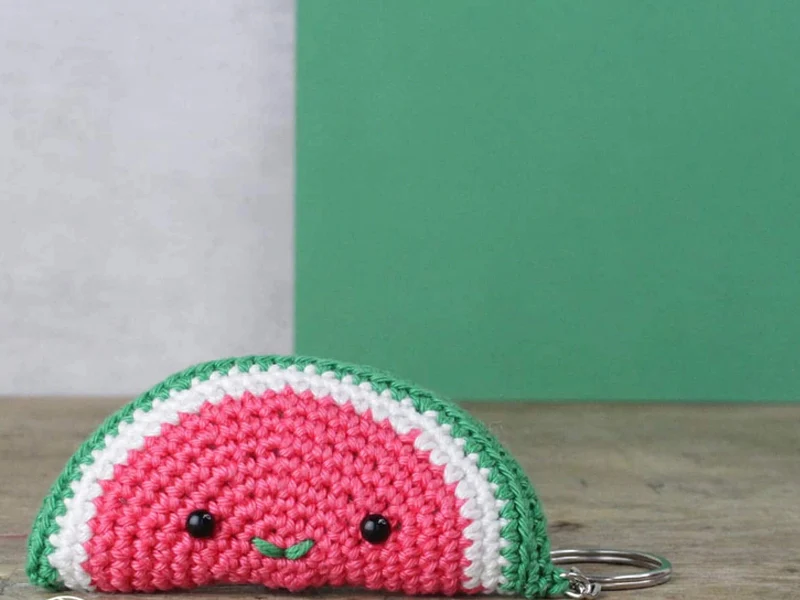 Kit crochet - Pendentif sac / porte clé - Pastèque - Image 4