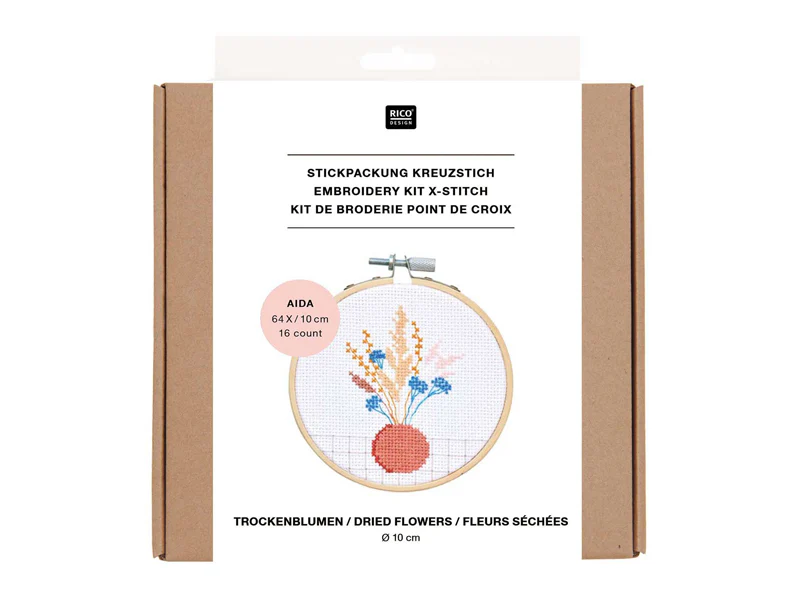 Kit de broderie fleurs séchées - Rico Design