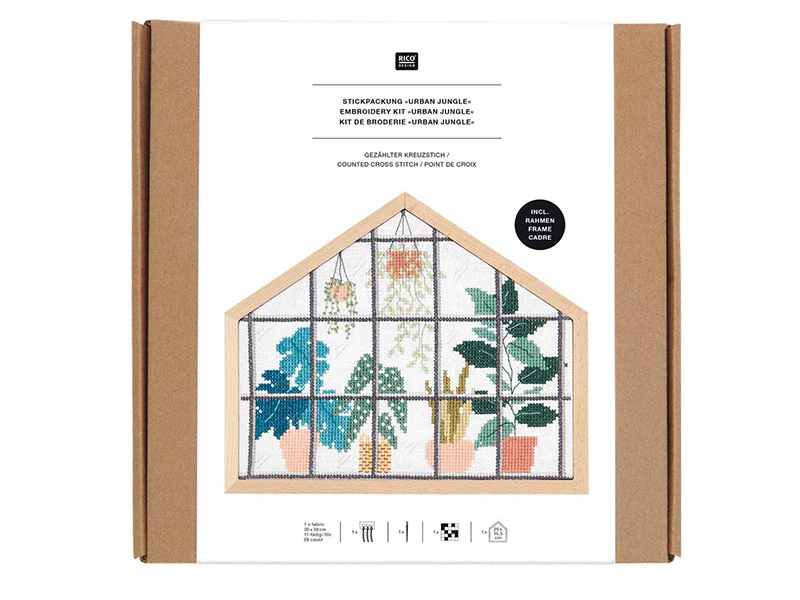 KIT DE BRODERIE POINT DE CROIX URBAN JUNGLE - RICO DESIGN