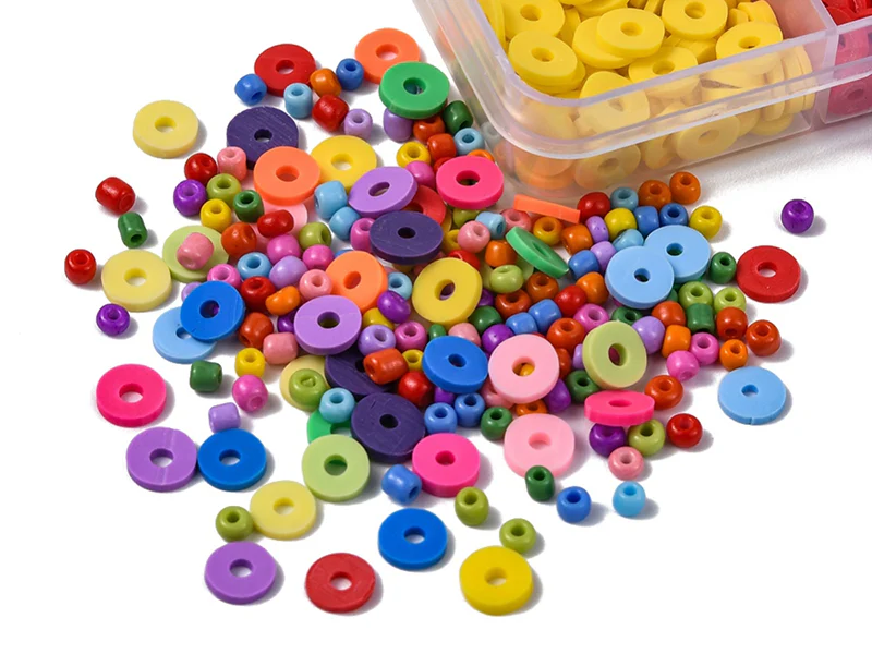 Kit de perles heishi et perles de rocailles - Fil et pince inclus - Image 4