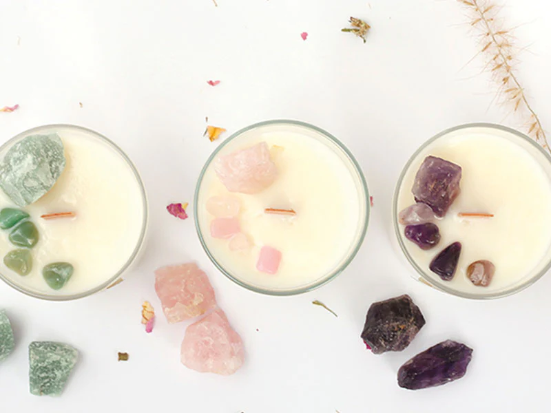 Kit DIY bougie lithothérapie - Améthyste sérénité - Image 2