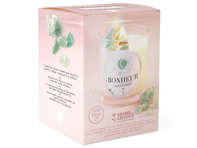 Kit DIY bougie lithothérapie - Aventurine bonheur