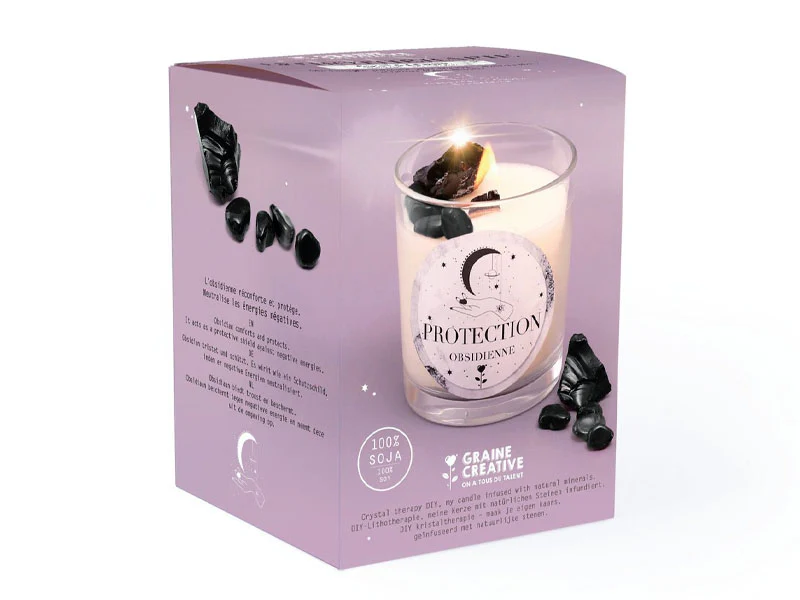 Kit DIY bougie lithothérapie - Obsidienne protection