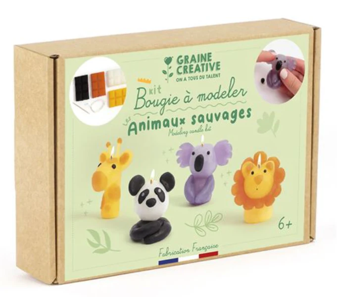Kit DIY bougies Ă modeler animaux sauvages