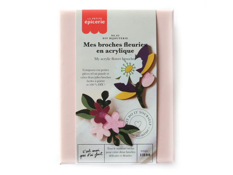 Kit DIY Bijouterie - Mes broches fleuries en acrylique