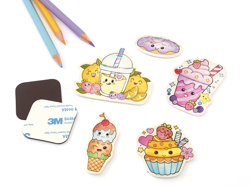 Kit plastique fou aimants kawaii à colorier pour enfants - Image 4