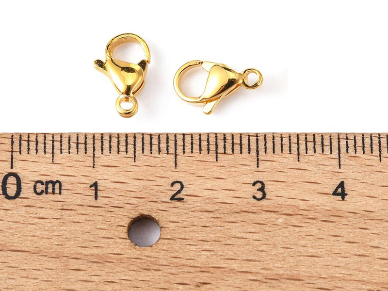 Lot de 10 fermoirs mousquetons - doré à l'or fin 24K - éco pack - 11 x 7 mm - Image 3