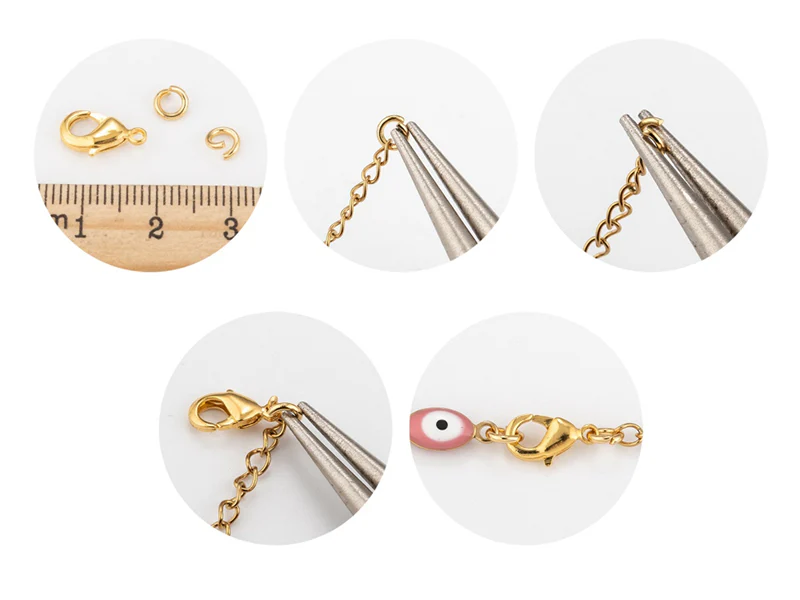 Lot de 10 fermoirs mousquetons - Doré à l'or fin 24K - éco pack - 13 x 8 mm - Image 2