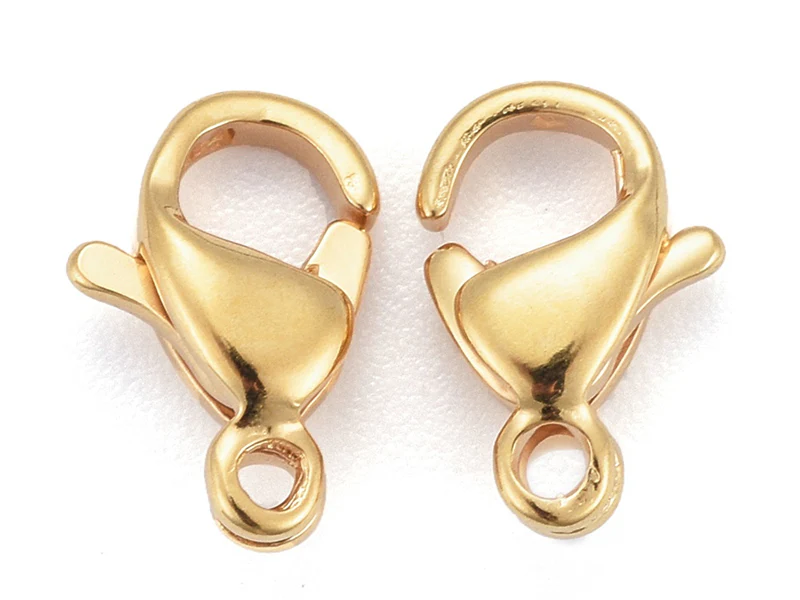 Lot de 10 fermoirs mousquetons - Doré à l'or fin 24K - éco pack - 9 x 6 mm - Image 2