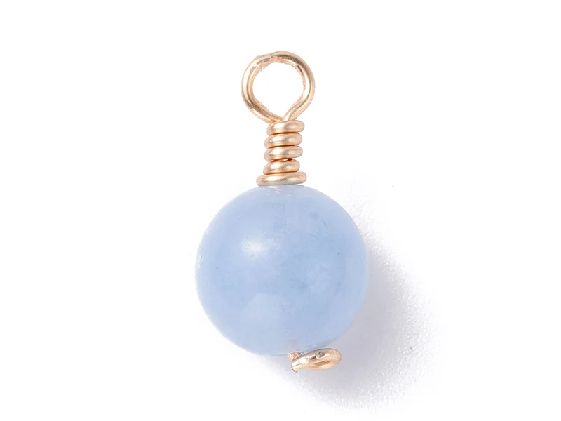 Lot de 10 pendentifs ronds en jade teintée - Image 2