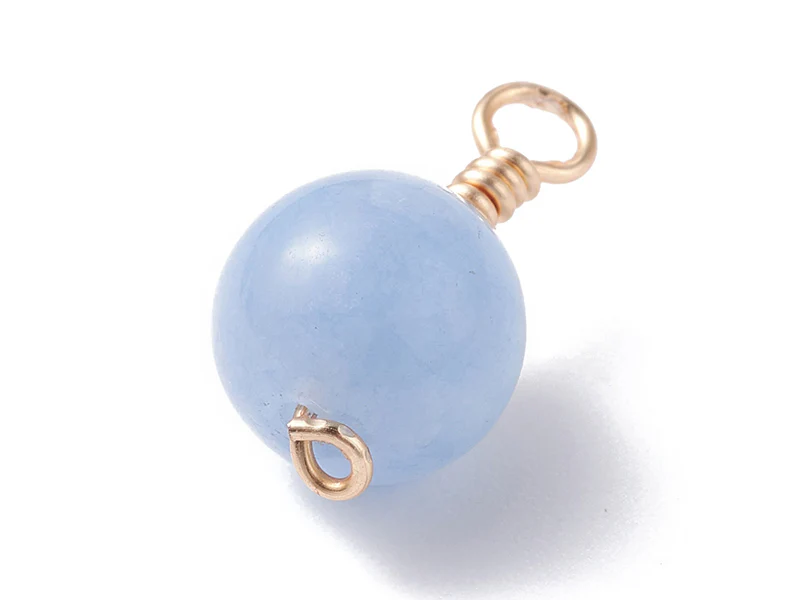 Lot de 10 pendentifs ronds en jade teintée - Image 3